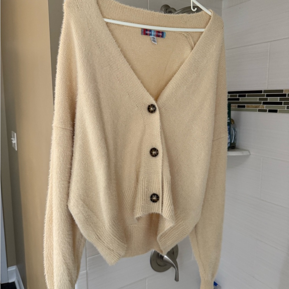 Urban Outfitters Cream Button-Up Cardigan